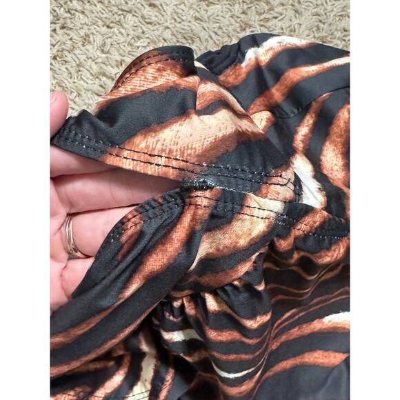 Antonio Melani NWT Tiger Animal Print Underwire Cut Out Tankini Swimsuit Top - Picture 8 of 13